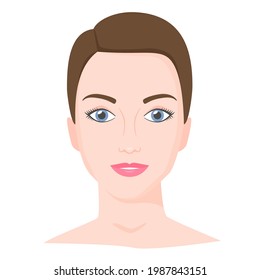 Young Woman Face Shot Haircut Female Stock Vector (Royalty Free ...