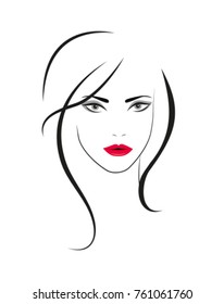 Young Woman face. Vector