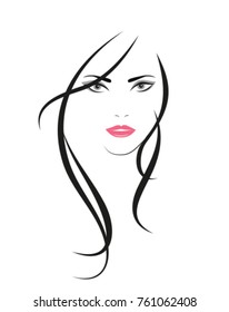 Young Woman face. Vector