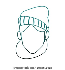 Young woman faceless cartoon