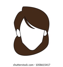 Young woman faceless cartoon