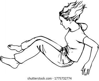 a young woman falling down