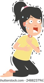young woman feel afraid vector illustration
