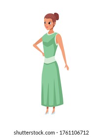 young woman female avatar character vector illustration design