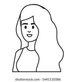 young woman female character icon