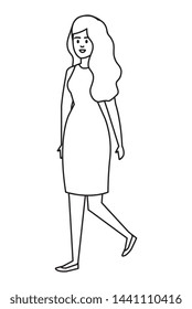 young woman female character icon