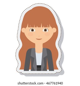 young woman female isolated vector illustration design