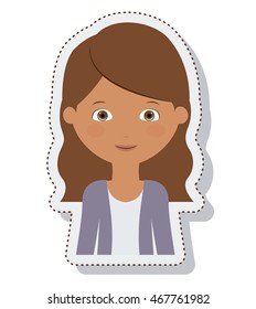 young woman female isolated vector illustration design