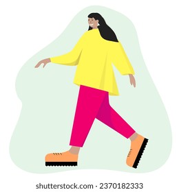 a young woman in flat style. Vector illustration