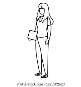 young woman with folder