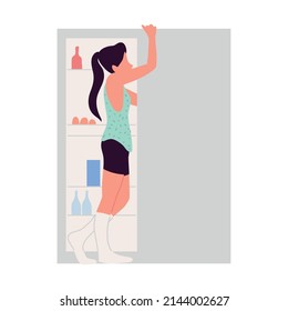 Young Woman The Food Dispenser, Cartoon