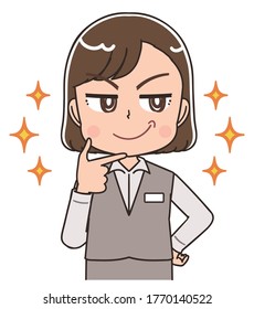 A young woman in a formal uniform.