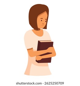 Young woman gently hugging a book, embodying the spirit of learning and knowledge