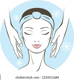 Young  woman getting health care treatment in winter season