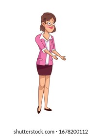 young woman with glasses avatar character vector illustration design