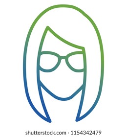 young woman with glasses character