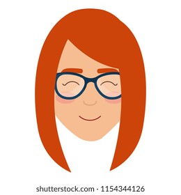 young woman with glasses character