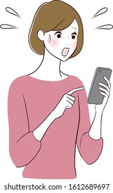 young woman got bad news with her smart phone
