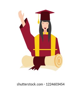 young woman graduated with diploma