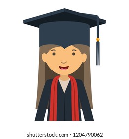 young woman graduating avatar character