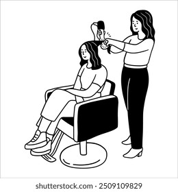 Jovem mulher no salão de cabeleireiro