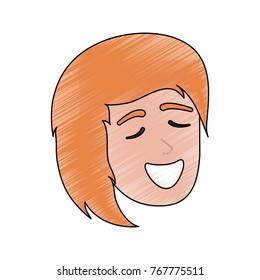 Young woman happy cartoon