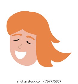 Young woman happy cartoon