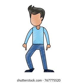Young woman happy dancing cartoon