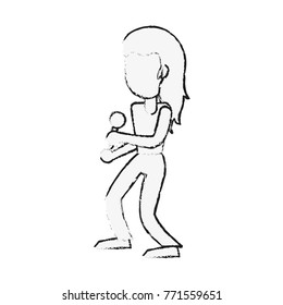Young woman happy in karaoke cartoon