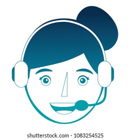 young woman with headset avatar character