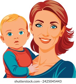 young woman holding her baby-