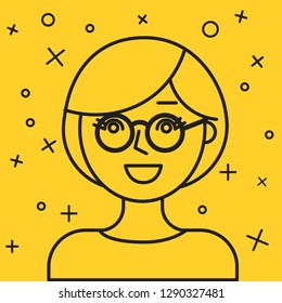 Young woman illustration start-up persona website