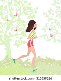 Young woman jogging in the park