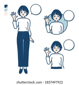 A young woman in a Knit sweater with greeting images.
It's vector art so it's easy to edit.

