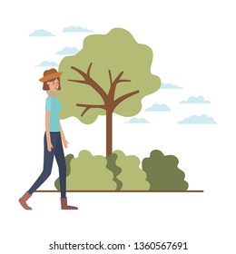 young woman in the landscape avatar character