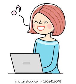 a young woman with a laptop computer