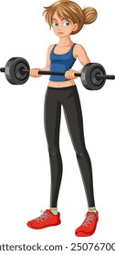 Young woman lifting a barbell