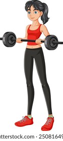 Young woman lifting a barbell