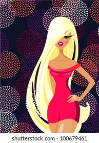 Young woman with long hair