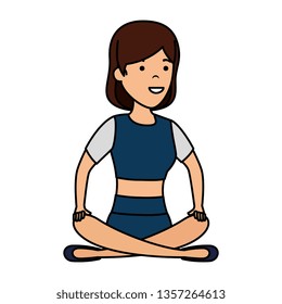 young woman in lotus position