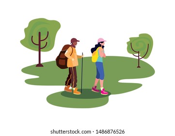 young woman and man outdoors wanderlust