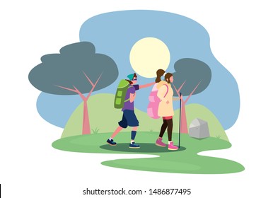 young woman and man wanderlust