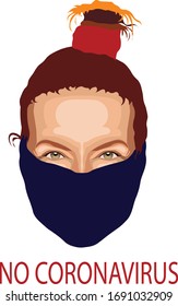 A young woman in a mask