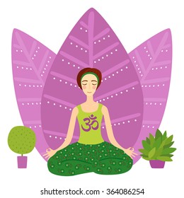 A young woman meditating.