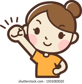 young woman, Motivation. vector illustration. Isolated on white background.