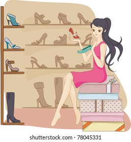 Young Woman with New Shoes