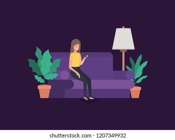 young woman on the livingroom