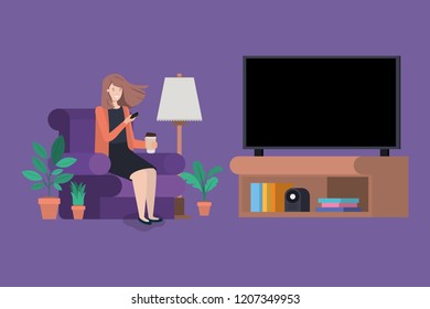 young woman on the livingroom