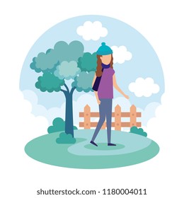 young woman on the park