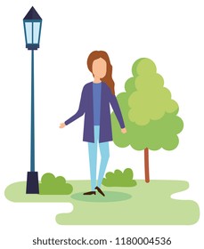 young woman on the park